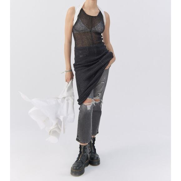 ASTR Revolve Palmer Sleeveless Crochet Midi Dress w Slip Cover Up Black Small - Picture 15 of 15